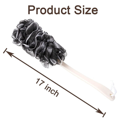 Back Scrubber for Shower, Loofah Long Handle Bath Body Brush, Soft Nylon Mesh Sponge On a Stick for Shower Men Women Kids Elderly, Exfoliating Scrub Cleaning Luffa for All Kinds of Skin(Blue)