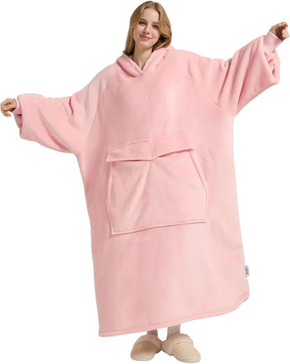 Krifey Wearable Blanket Hoodie, Oversized Sherpa Hooded Blanket for Adults | Soft sherpa fleece with sleeves and pocket; oversized fit for lounging, WFH, camping, Christmas and white elephant gifts.