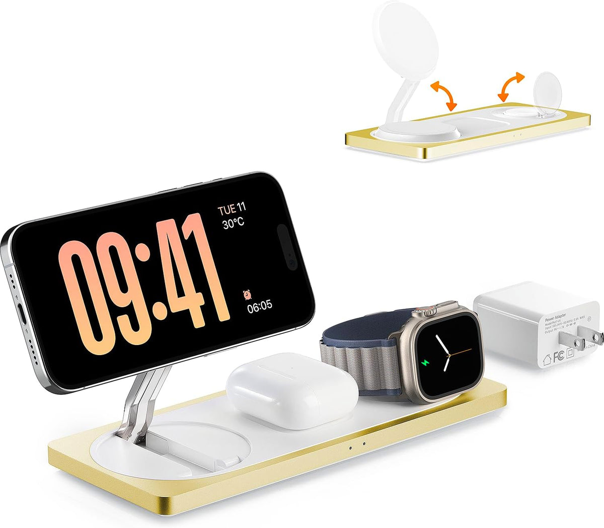 PETINO 3 in 1 Wireless Charging Station for Apple Devices with MagSafe