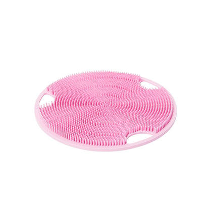 Boie USA Flat Body Scrubber - Soft Silicone-Like Exfoliating Shower Scrubber & Body Cleansing Brush - Stick-to-Wall Loofah Replacement - Antimicrobial Exfoliator for All Skin Types (Blue)