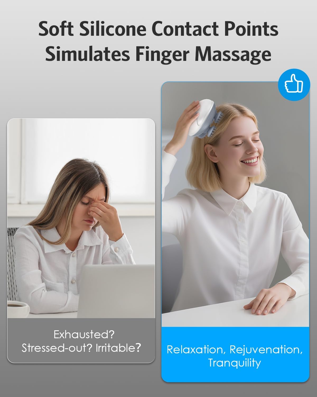 AMIR Upgraded Electric Scalp Massager, Portable Head Massager with Kneading 96 Massage Nodes, Handheld Head Scratcher Massager for Stress Relax and Pain Relief, Ideal Valentine‘s Day Gift for Her/Him