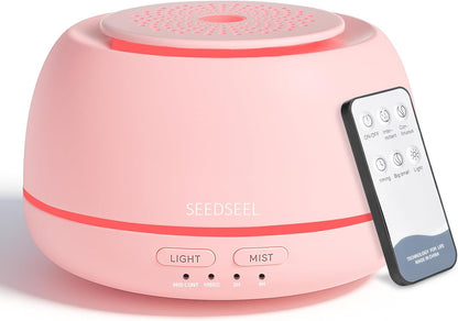 SEEDSEEL 300ML Essential Oil Diffuser,Ultrasonic Aromatherapy Diffuser, 7-Color Gradient Lights, Remote Control, 8 Hours Run Time, Suitable for Home,Office