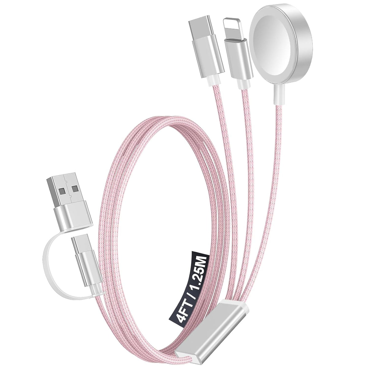 Travel Essentials for Apple Watch Charger,3-in-2 Multi Charging Cable