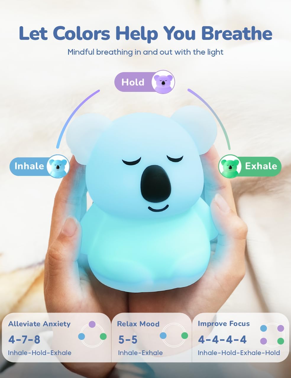 Breathing Pal Mini 'Yoyo' - Mindfulness Breathing Light, Guided Visual Meditation Breathing Light, Anxiety Relief Items for Calm Down Corner/Meditation/Sleep Aid for Adult/Kid