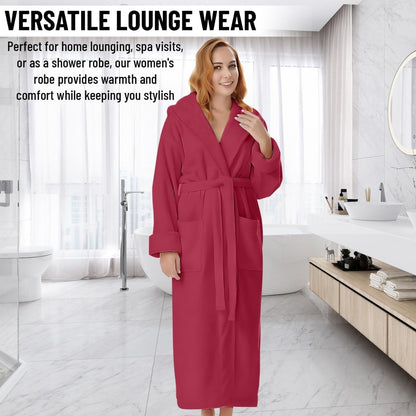 KAHAF COLLECTION Cotton Terry Robes for Women and Men, Terry Shawl Collar Bathrobe, ONE SIZE - UNISEX Men & Women Spa Robe