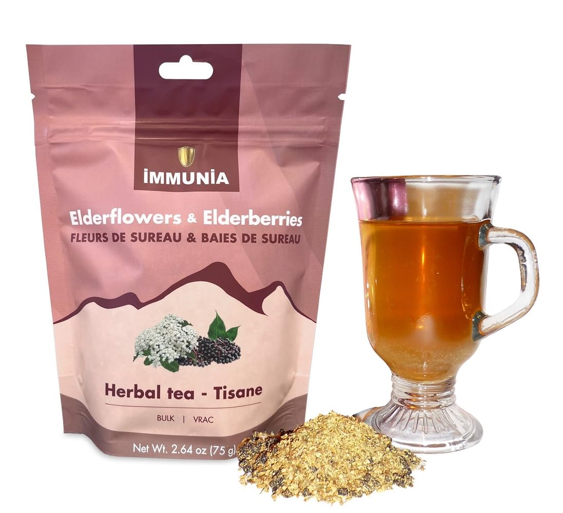 Elderflower & Elderberry Bulk – Herbal Tea Blend for Wellness (Makes up to 75 Cups) | Ideal for Baking, Jelly & Cookies | 75 g (Loose Bulk)