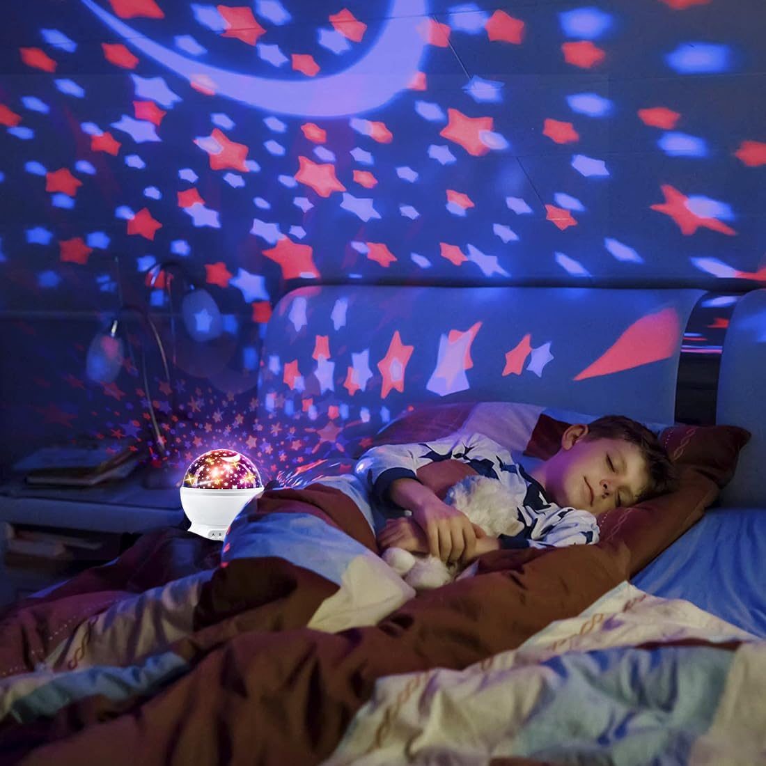 Kids Star Projector Night Light, Star Night Light Projector for Kids, Ceiling Stars Projection Lamp with Timer, 360° Rotating Night Light for Bedroom, Birthday Gift for 3 4 5 Year Old Girls Boys Black