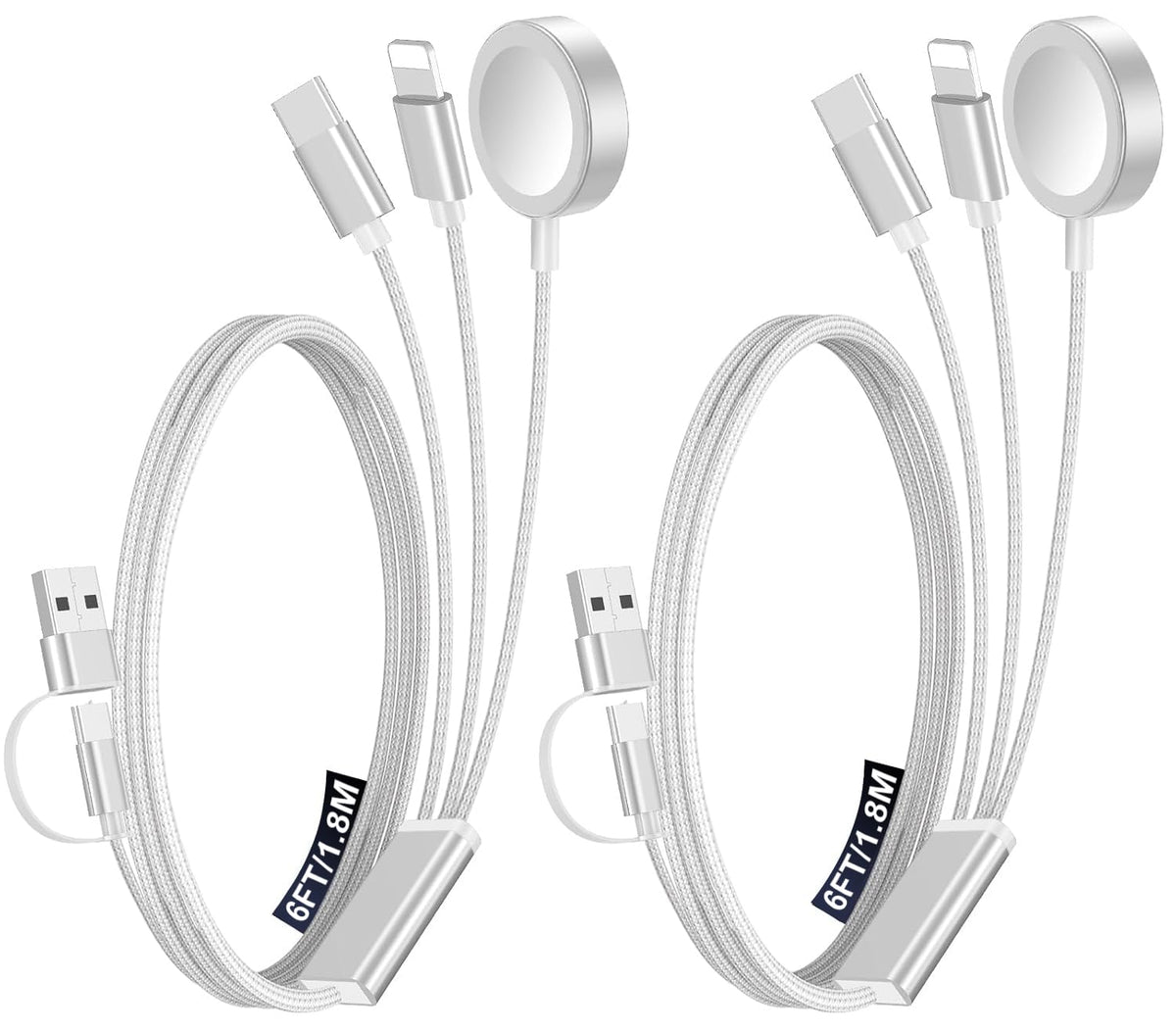 Travel Essentials for Apple Watch Charger,3-in-2 Multi Charging Cable