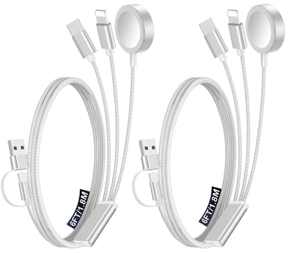 Travel Essentials for Apple Watch Charger,3-in-2 Multi Charging Cable