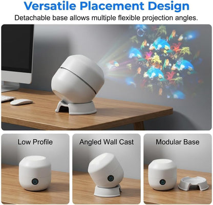 Dynamic Rotating LED Projector Light, 360° Rotating Ocean Wave Night Projection Night Light, Multi-Angle Projection Base, for Bedroom, Home Theater (Ocean)