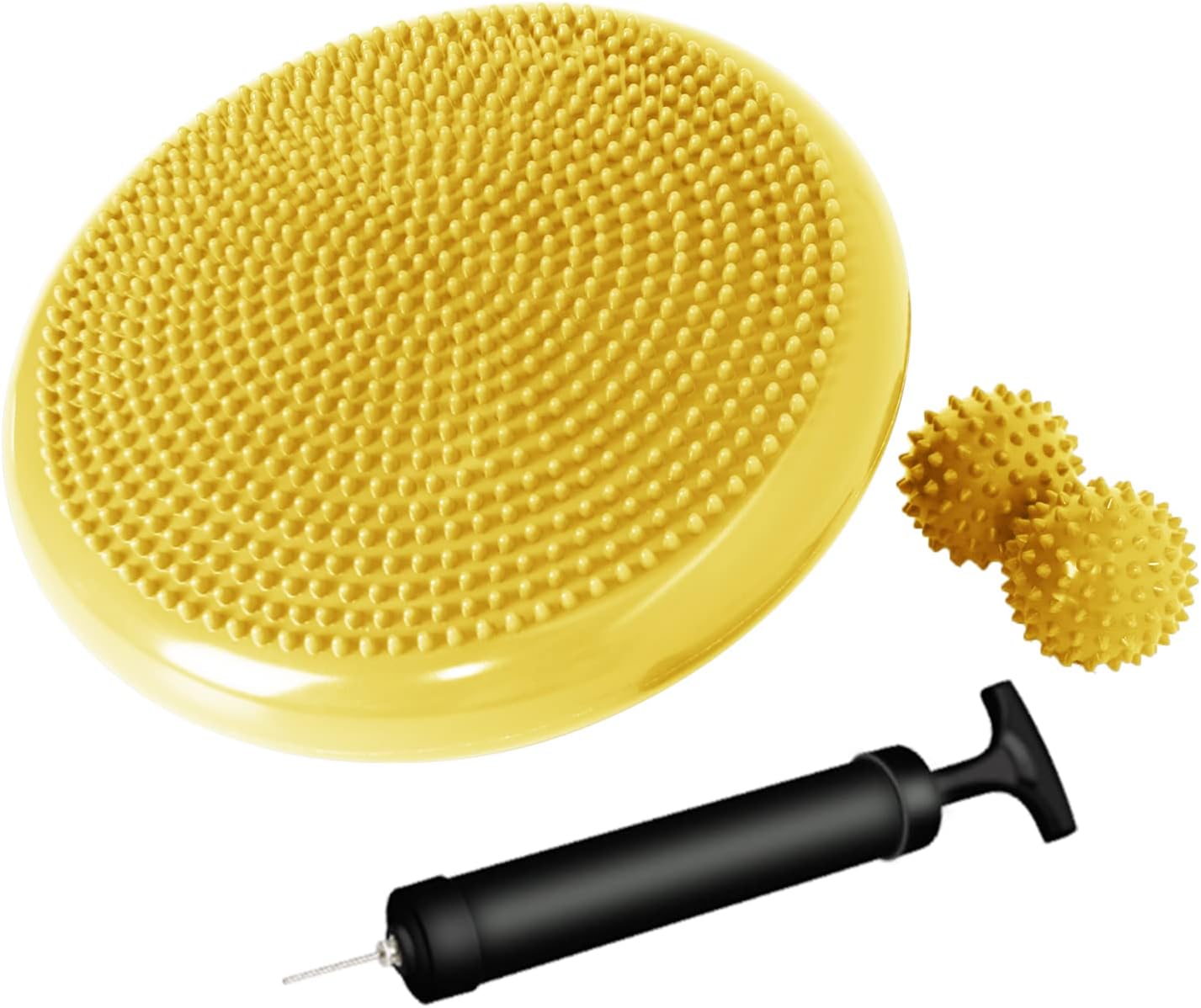 Wobble Cushion, Balance Disc, Wiggle Seat, Balance Pads for Physical Therapy, Stability Disc, Wobble Board for Dogs, Office, Sensory Kids, Classroom with Spiky Massage Ball