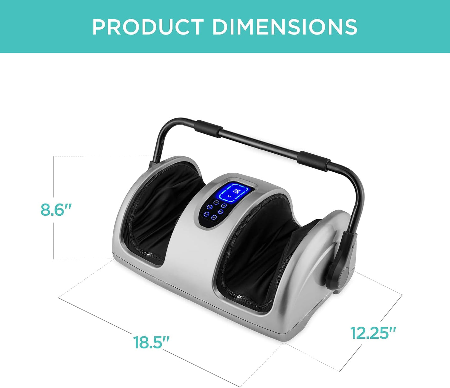 Best Choice Products Shiatsu Foot Massager with Heat for Plantar Fasciitis & Neuropathy, Kneading Foot & Calf Massager with Remote, 360° Adjustable Handle, Rolling & Compression Massage - Satin Black