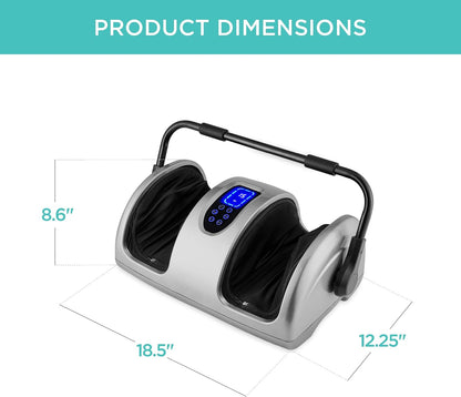 Best Choice Products Shiatsu Foot Massager with Heat for Plantar Fasciitis & Neuropathy, Kneading Foot & Calf Massager with Remote, 360° Adjustable Handle, Rolling & Compression Massage - Satin Black