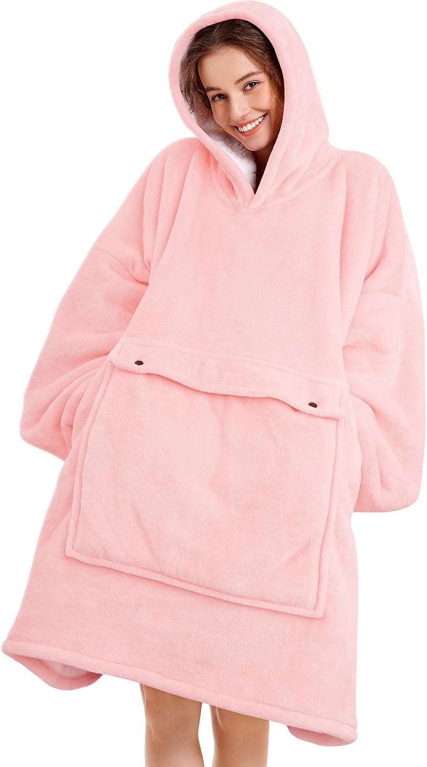 Narecte Cozy Oversized Blanket Hoodie Wearable Blanket Adults Soft Hooded Blanket Hoodie Birthday Gifts for Women Christmas - Colors B