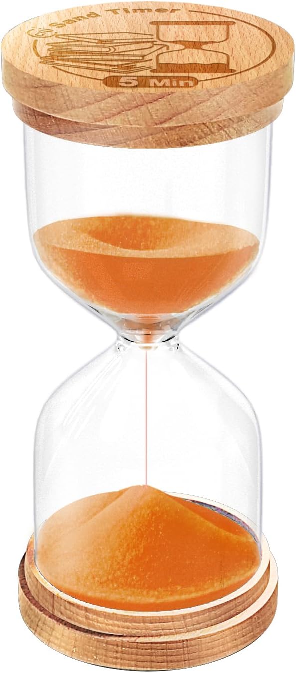 CNCJ Wooden Hourglass Sand Timer, 3 Minute Blue Sand Watch Reloj De Arena for Desk Decor Kitchen Classroom Office Study Home Decoration