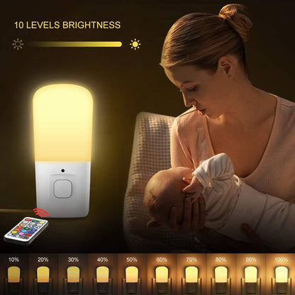 L LOHAS LED Amber Night Light, Dimmable Plug in Yellow Night Light with Dusk to Dawn Sensor, Kids Night Lights for Bedroom, 5-80LM Suit for Nursery, Hallway, Stairway,Bedroom, Bathroom, 2Pack