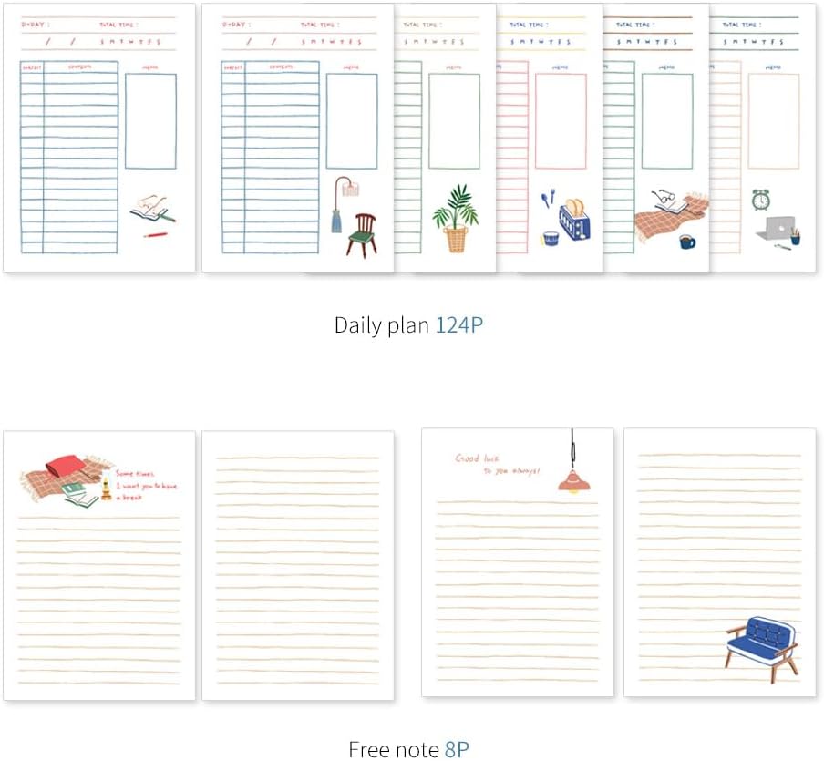 Monolike Basic B5 Monthly + Weekly Planner pad, A SET - Academic Planner, Weekly & Monthly Planner, To-do list, Note pad, Scheduler