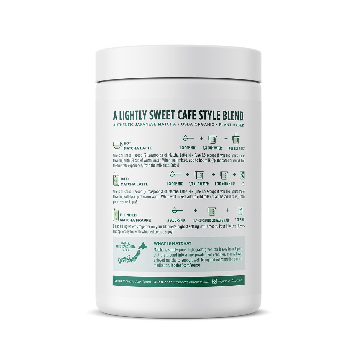 Jade Leaf Matcha Organic Matcha Latte Mix - Bulk Value Size - Lightly Sweet Japanese Matcha Powder with Organic Cane Sugar for Café Style Blend, 35.3 Ounce / 1000g (Pack of 1)