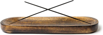 Bless-International Traditional-Handmade-Tray-Burner Wooden-Trat-Incense-Stick-Holder Ash-Catcher-Stand for-Aromatherapy-Meditation-Yoga 11x4x1.22 Inches (Wooden Tray)