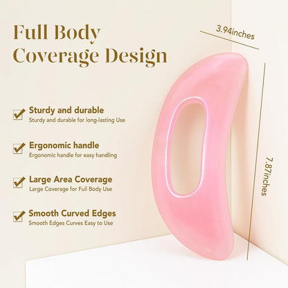BAIMEI IcyMe Natural Rose Quartz Gua Sha Facial Sculpt Massage Tool-Pink
