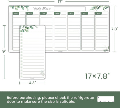 ALEZEL Magnetic Weekly Calendar Whiteboard for Fridge