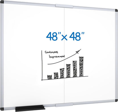 VIZ-PRO Magnetic Dry Erase Board, 36 X 24 Inches, Silver Aluminium Frame
