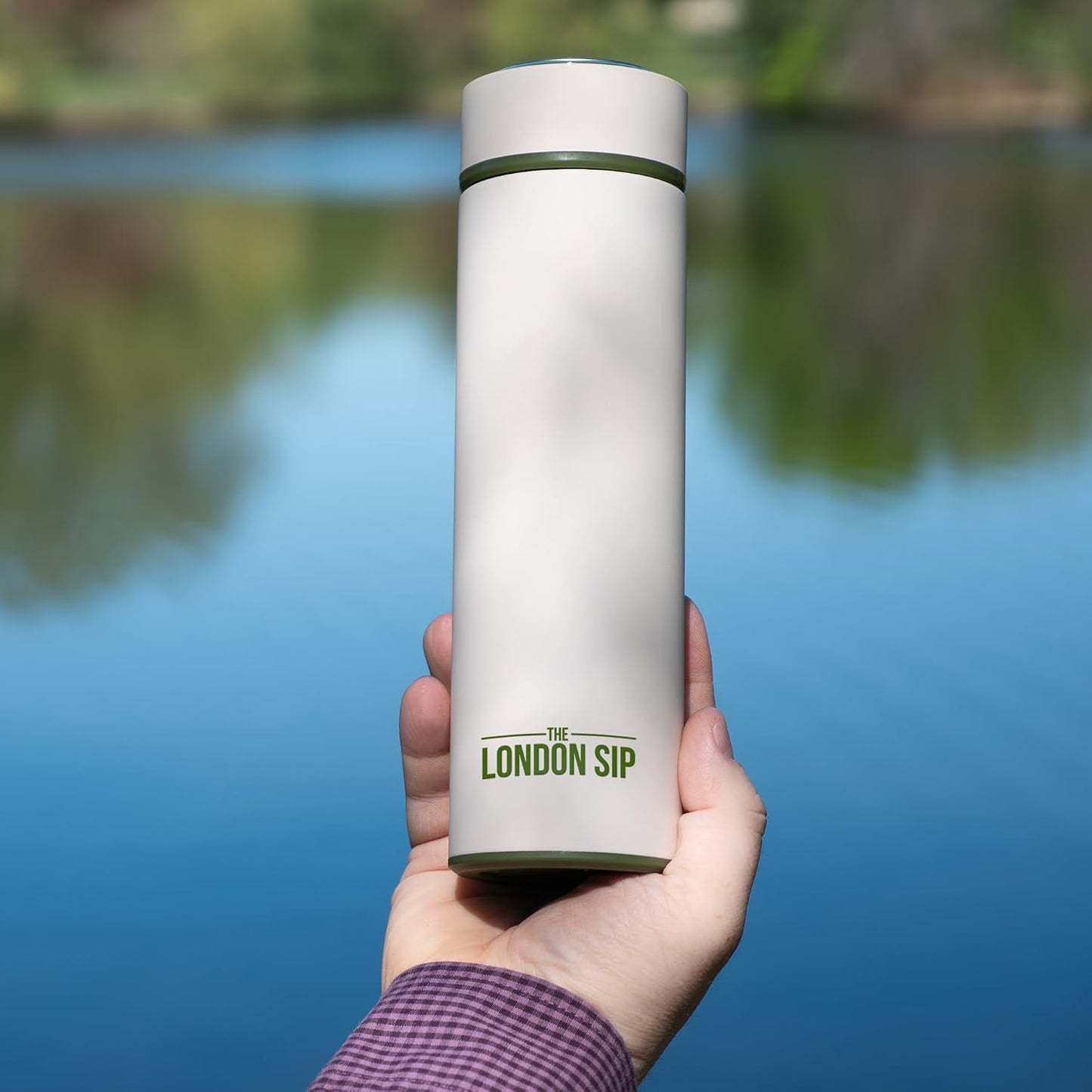 London Sip Multi-Purpose Tea Infuser Travel Mug and Tumbler Fruit Infuser Flask Hot and Cold Double Wall Stainless Steel Thermos with Extra-Long Infuser, Midnight Teal