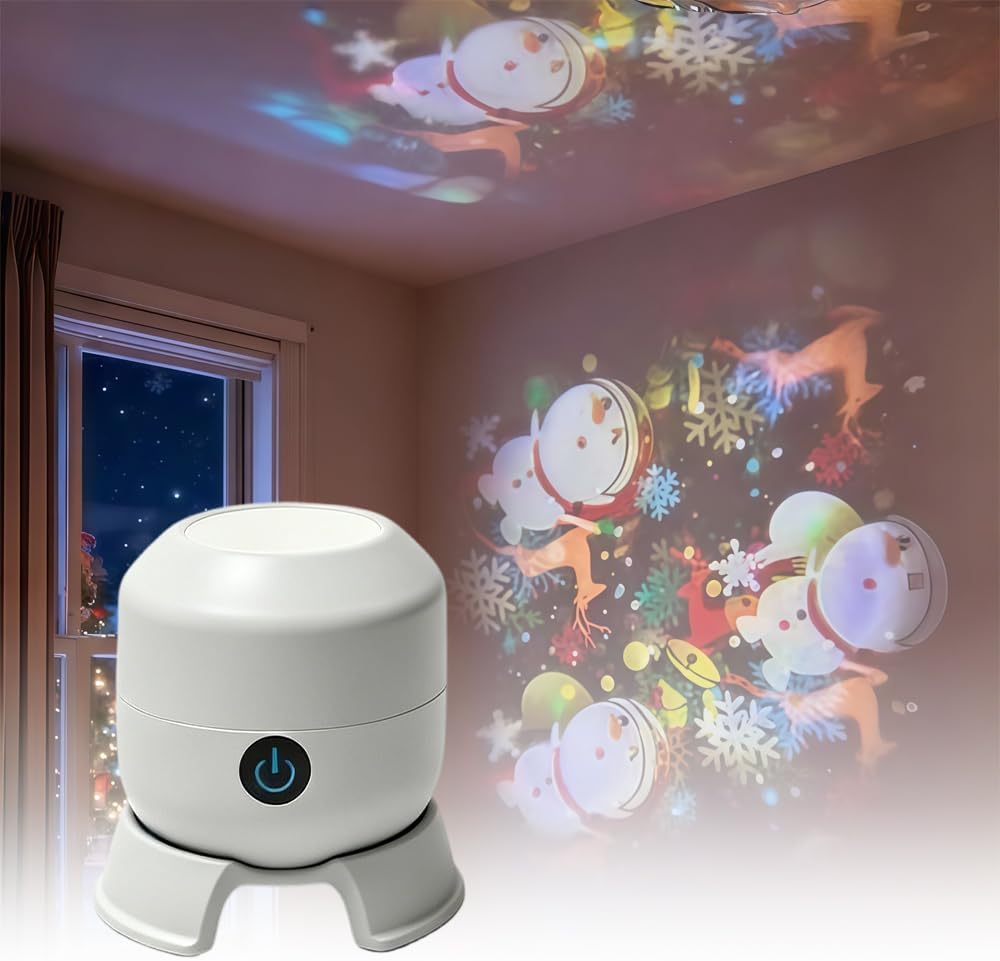 2026 Upgrade Dynamic Rotating LED Projector Light, USB Rechargeable LED Light Projector, 3D Wave Light Effect & Adjustable Brightness, (Ocean)