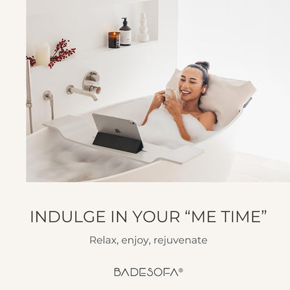 BADESOFA® Luxury Bath Pillow M in Ivory, Quick-Drying Bath Back Pillow
