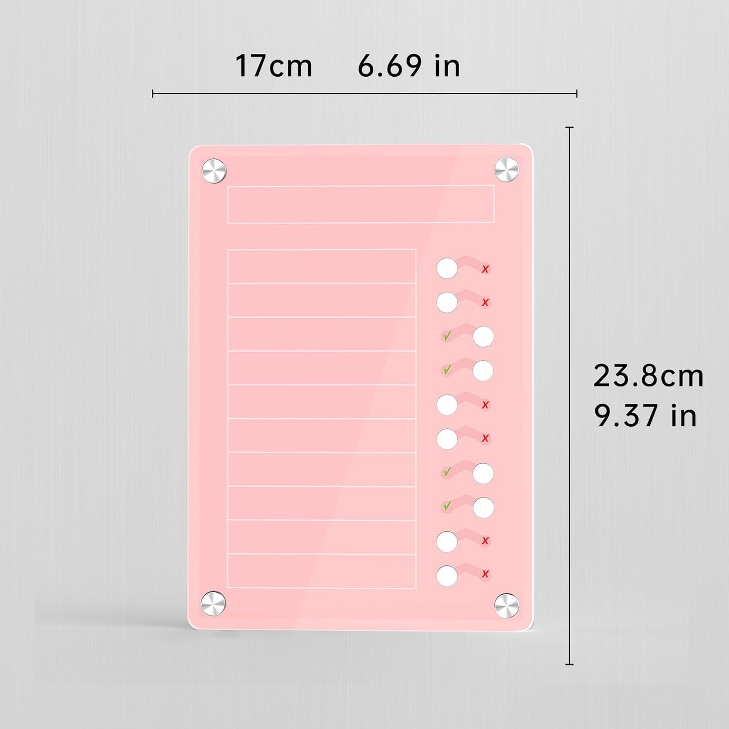NiHome Acrylic Magnetic to Do List Planning Board with Sliders & Desktop Stand, Chore Chart for Kids & Adults, Checklist Routine Chart Task Board for Fridge & Desk, for Magnetic Metal Surfaces Only