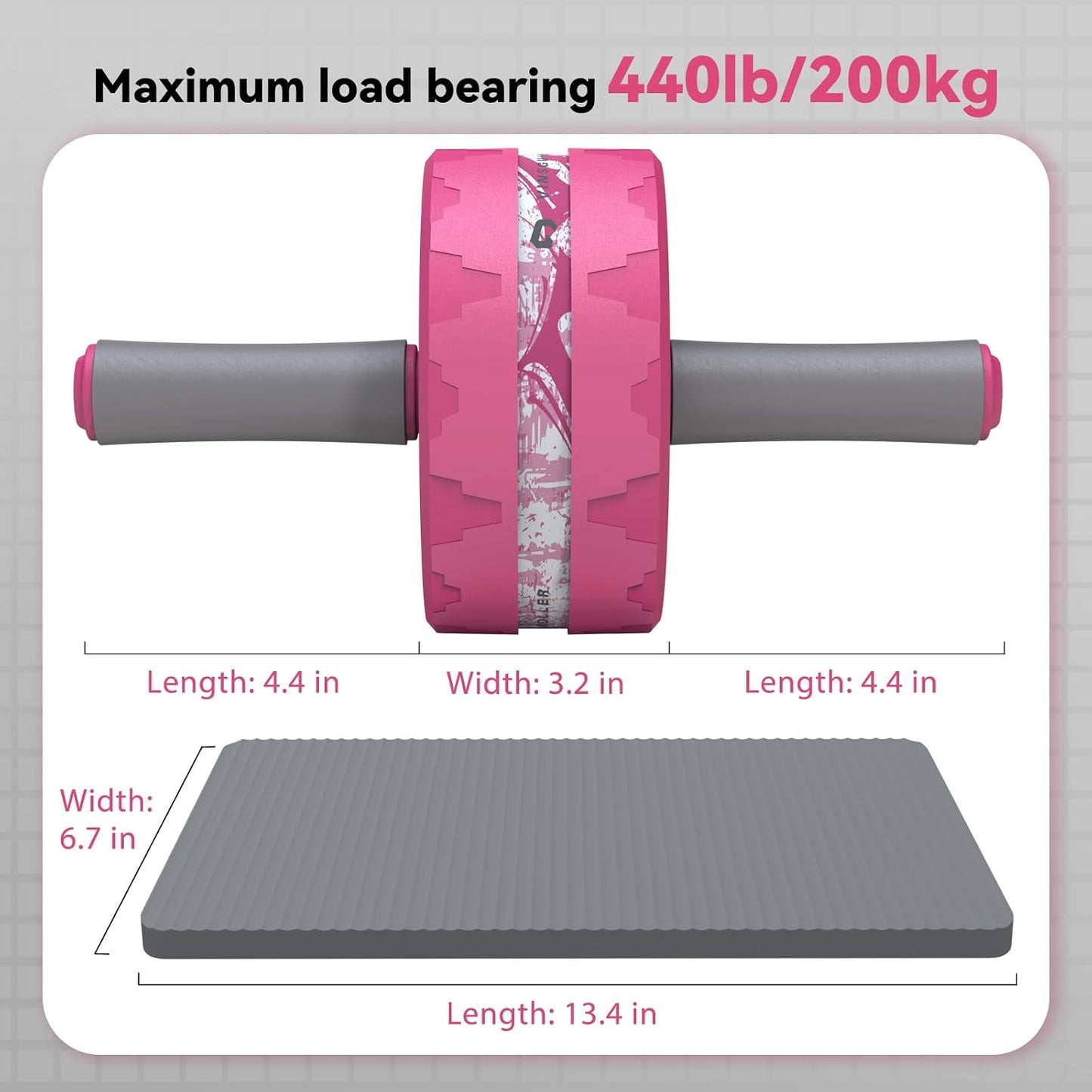 VINSGUIR Ab Roller Wheel, Abs & Core Workout Equipment for Home Gym with Knee Pad Accessories, Abdominal Wheel for Full-body Strength Training