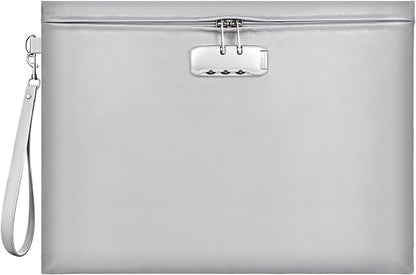 Fireproof Document Bag with Lock,Waterproof Money Pouch,14.3"x10.2"