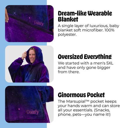 THE COMFY Dream | From Shark Tank | Patented | No Sherpa | Light Wearable Blanket Hoodie | Gift for Women & Men | One Size