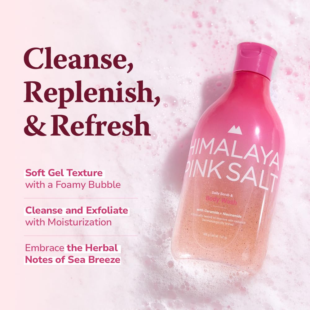 HIMALAYA PINKSALT Daily Scrub & Body Wash 21.1oz