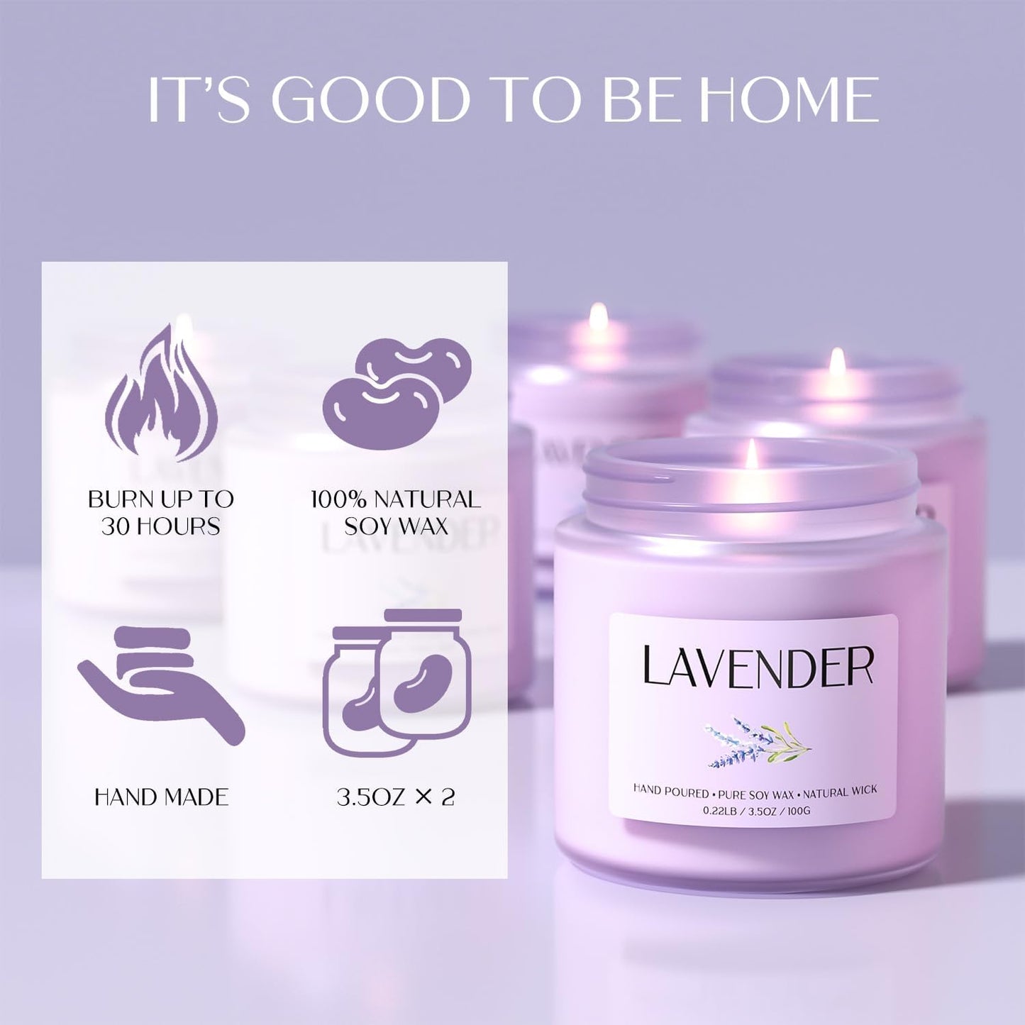 Scented Candle Gift Set, Soy Candles for Women, Sleep Candles for Home Scented, 2 Pack Aromatherapy Candle for Relaxing, Sleep, Stress Relief & Home Decor