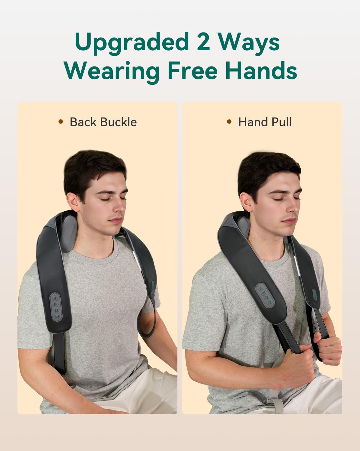 Snailax Cordless Neck Massager with Heat for Pain Relief Deep Tissue, 4D Kneading,Rechargeable Shiatsu Back Neck Massager for Neck, Shoulders Back，Gift for Father