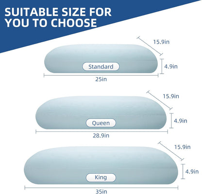 HIMOON Cooling Memory Foam Pillow, Bed Pillow for Sleeping, Standard Size, Breathable Memory Foam, Premium Support with Washable Cover for Back, Side and Stomach Sleepers (1 Pack)