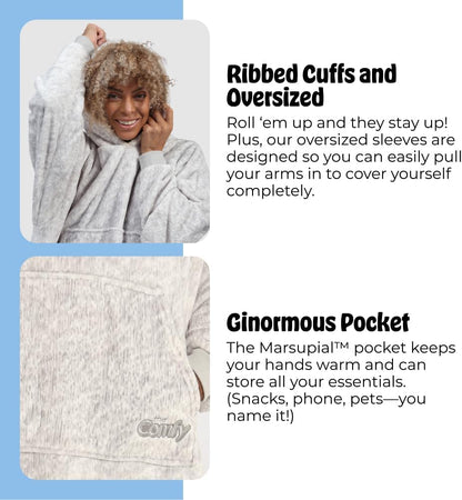 THE COMFY Dream | From Shark Tank | Patented | No Sherpa | Light Wearable Blanket Hoodie | Gift for Women & Men | One Size