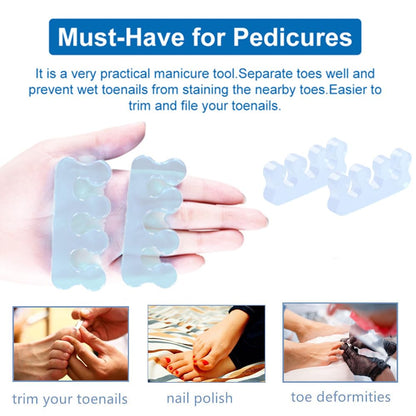 Pedicure Toe Separators for Bunion & Nail Polish Orthopedic Gel Toenail Dividers, Soft Gel Pedicure Kit Suitable for Salon Supplies, Beauty Tools for Toenail Separation