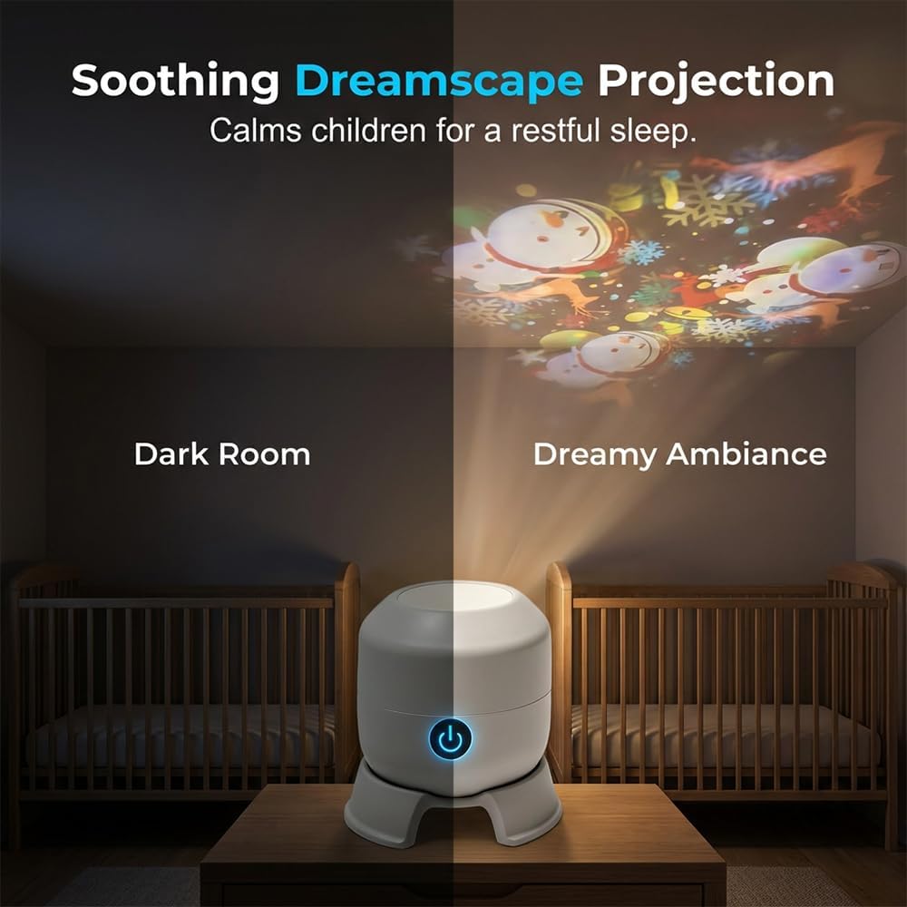 Dynamic Rotating LED Projector Light, 360° Rotating Ocean Wave Night Projection Night Light, Multi-Angle Projection Base, for Meditation, Bedroom, Home Theater (Ocean)