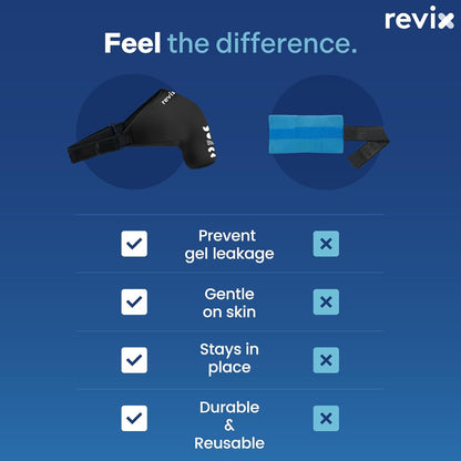 REVIX Shoulder Ice Pack Wrap for Rotator Cuff Cold Therapy, Premium Solid Gel Ice Pack for Shoulder with Soft Lycra, Reusable Shoulder Brace Ice Sleeve for Men Women Post-Workout Recovery & Discomfort