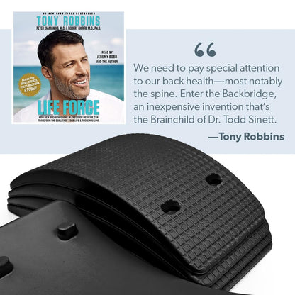 (Grey), Adjustable Lower & Upper Back Stretcher For Lumbar Support Spine Alignment & Back Pain Relief By Renowned Kinesiologist Dr. Sinett