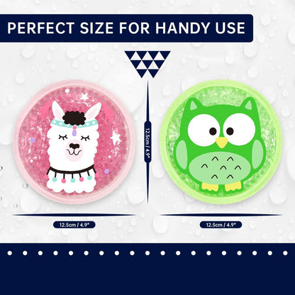 Gel Ice Pack for Injuries 2 Packs Cute Reusable Hot Cold Gel Packs for Fever Pain Relief Wisdom Teeth First Aid and Neck Head Arms Legs Knee Ankle