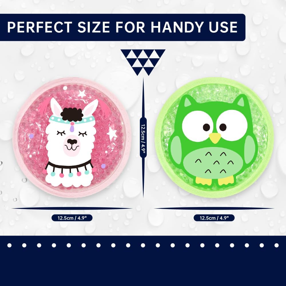 Gel Ice Pack for Injuries 2 Packs Cute Reusable Hot Cold Gel Packs