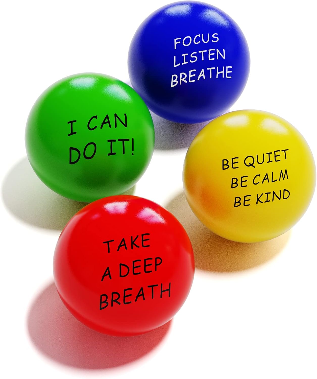 ALMAH Motivational Stress Balls for Kids and Adults (6 Pack), Stress Relief Balls, Hand Exercise Therapy Balls for Anxiety, Fidget, Tension, Manage Anger and Stress