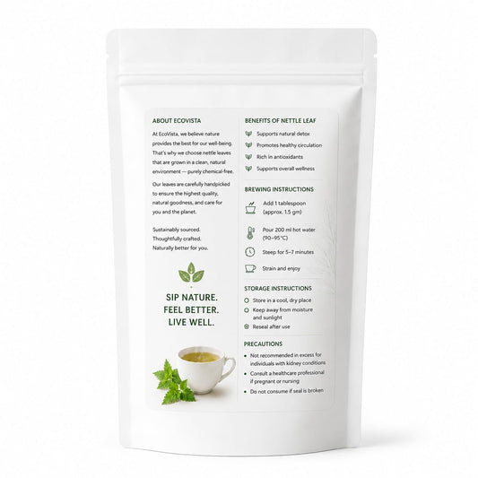 Ecovista Stinging Nettle Leaf 4oz | Dried Nettle Leaves (Urtica Dioica) | Premium Cut & Sifted Herbal Tea | Caffeine-Free | 100% Natural & Pure