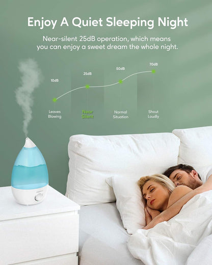 MegaWise Ultrasonic Cool Mist Humidifier SK7620 - 1.5L Capacity, Whisper-Quiet Operation, Adjustable Mist Output, Auto Shut-Off - Ideal for Home, Office, Baby Room, and Bedroom