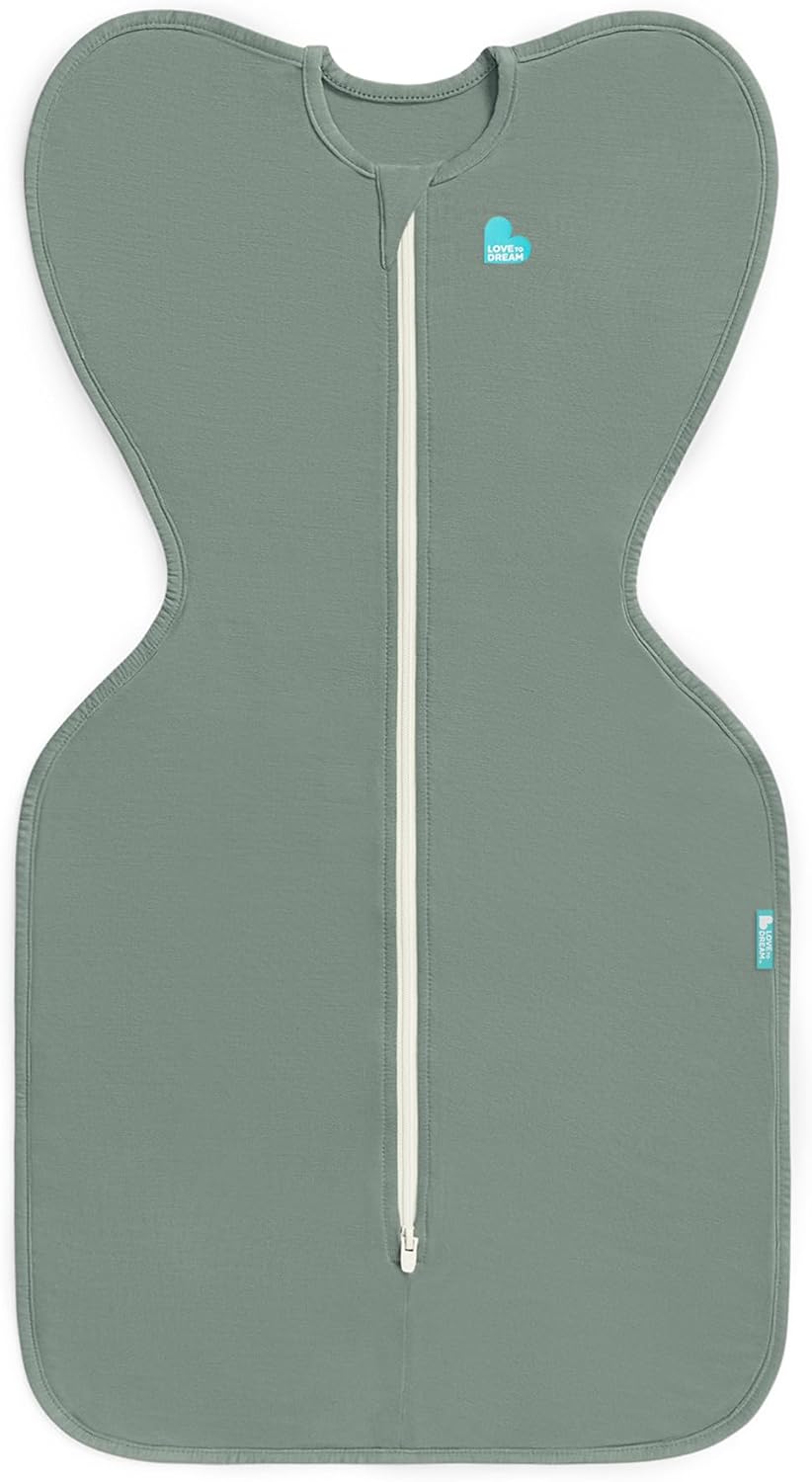 Love to Dream Swaddle UP, Baby Sleep Sack, Self-Soothing Swaddles for Newborns, Get Longer Sleep, Secure Fit Helps Calm Startle Reflex, New Born Essentials for Baby, 1.0 TOG, 13-19 lbs, Deep Olive