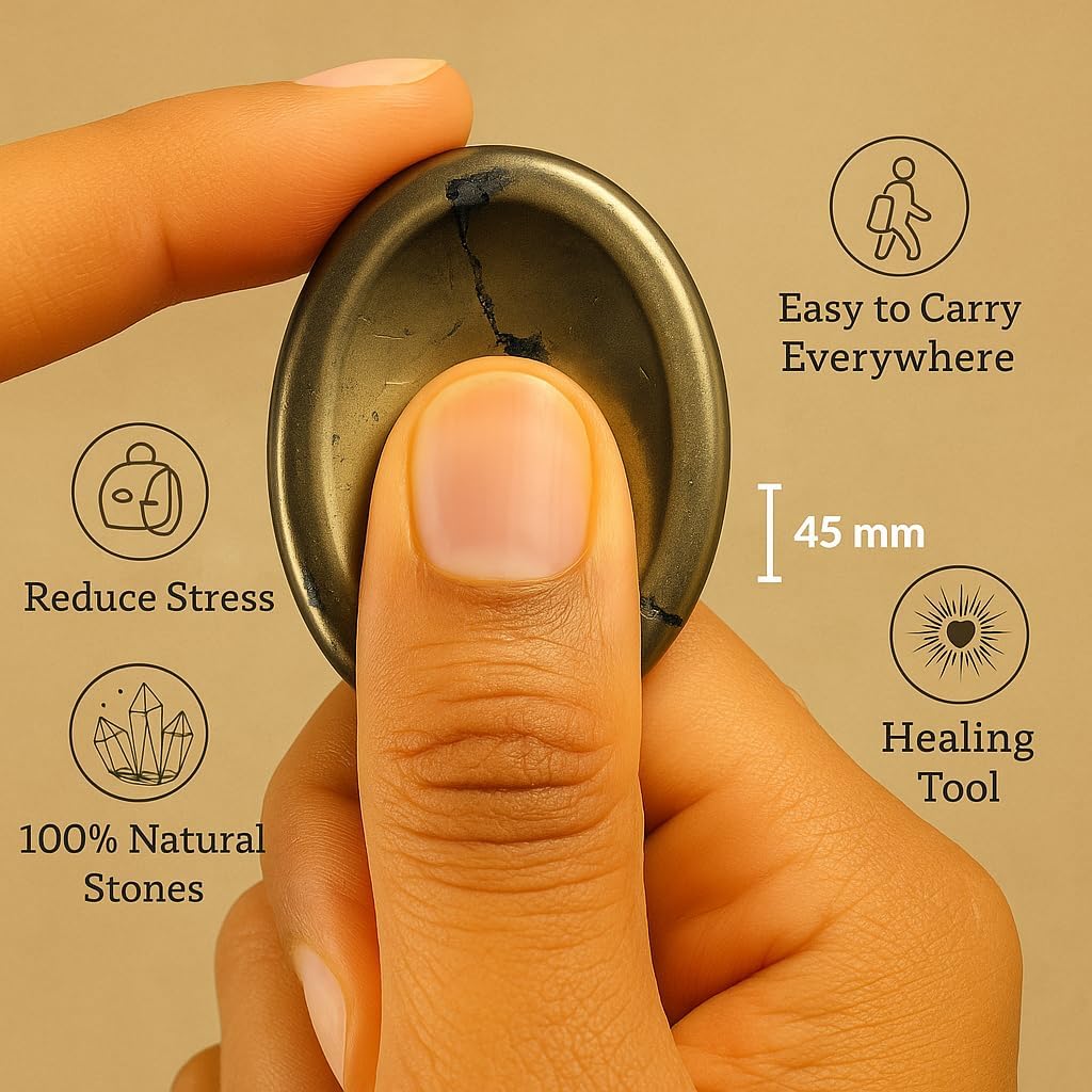 Natural Polished Thumb Palm Crystal for Meditation, Labradorite Worry Stone for Stress Relief, Anxiety Support & Pocket Reiki Healing