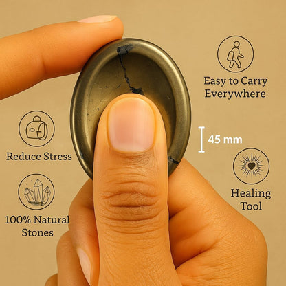 Natural Polished Thumb Palm Crystal for Meditation, Labradorite Worry Stone for Stress Relief, Anxiety Support & Pocket Reiki Healing